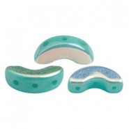 Les perles par Puca® Arcos beads Opaque green turquoise ab 63130/28701
